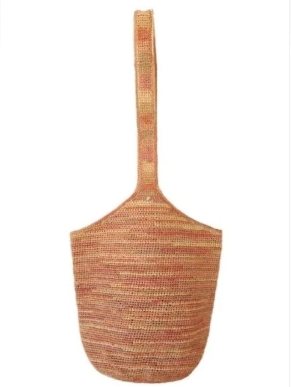 Helen Kaminski Handwoven Straw Tote in Peach and Tan